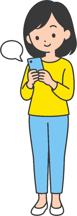 スマホで申し込む保護者のイラスト